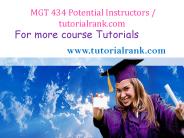 MGT 434 Potential Instructors  tutorialrank.com
