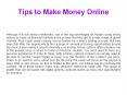 Tips to Make Money Online PowerPoint PPT Presentation