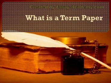 What is a Term Paper