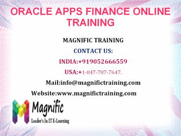 Oracle Apps Finance Online Training in Uk