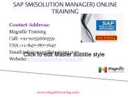 SAP SM(SOLUTION MANAGER) ONLINE TRAINING IN GRMANY|THAILAND