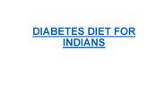 DIABETES DIET FOR INDIANS