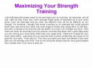 Maximizing Your Strength Training