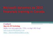 Microsoft dynamics ax 2012 financials training in Canada |Courses