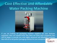 Cost Effective and Affordable Water Packing Machine