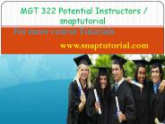 MGT 322 Proactive Tutors / snaptutorial.com