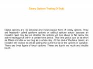 Binary Options Trading Of Gold