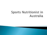 Sports nutritionist in Australia
