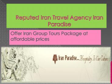 Get Iran Group Tours Package