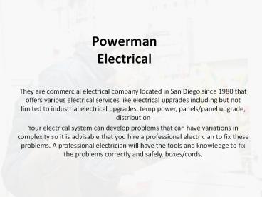 Powerman Electrical - Commercial Electrician in San Diego