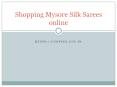Shopping Mysore Silk Sarees online