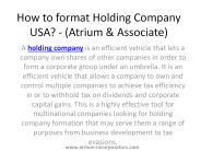 How (Why) to Formate Holding Company in USA.