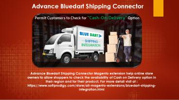 Advance Bluedart Shipping Connector