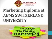 Marketing Diploma at ABMS SWITZERLAND UNIVERSITY