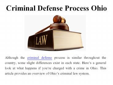 Criminal Defense Attorney : Lawyer Bowling Green, Perrysburg Oh