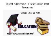 Direct Admission in Best Online PhD Programs@ 7533-00-7534