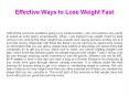 Effective Ways to Lose Weight Fast PowerPoint PPT Presentation
