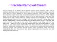 Freckle Removal Cream