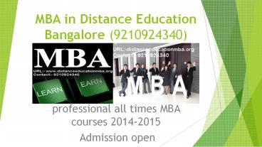 MBA in Distance Education Bangalore - 9210924340