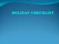 Holiday Checklist PowerPoint PPT Presentation