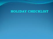 Holiday Checklist