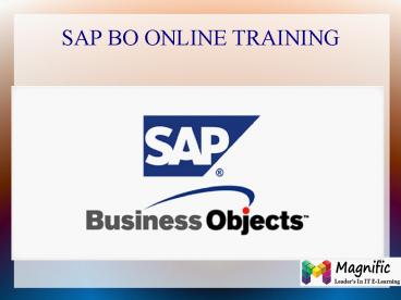 sap bo online training in usa