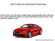 Bad Credit Car Financing
