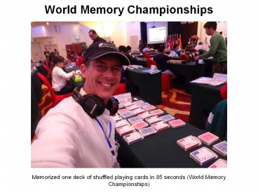 Professional Memory Athlete Brad Zupp