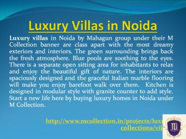 Luxury villas in Noida