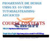 Progressive Die Design Using NX-10-Video TutorialsTraining-Advanced