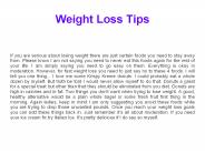 Weight Loss Tips