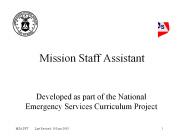 Mission Staff Assistant