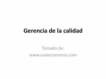 Gerencia de la calidad