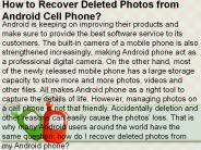 How to Recover Deleted Photos from Android Cell Phone