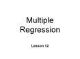 Multiple Regression PowerPoint PPT Presentation