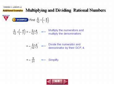 Multiplying and Dividing Rational Numbers