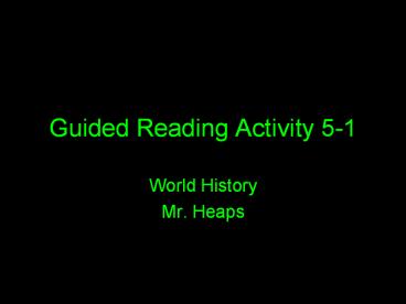 Guided Reading Activity 5-1