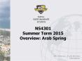 NS4301 Summer Term 2015 Overview: Arab Spring PowerPoint PPT Presentation