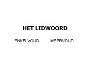 HET LIDWOORD