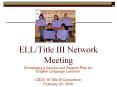ELL/Title III Network Meeting PowerPoint PPT Presentation
