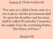 Lesson 3: Christ is Jehovah 