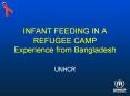 INFANT FEEDING IN A REFUGEE CAMP Experience from Bangladesh PowerPoint PPT Presentation