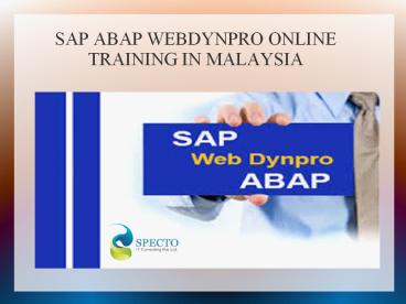 sap abap webdynpro online training in malaysia