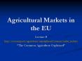 Agricultural Markets in the EU PowerPoint PPT Presentation