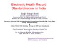 Electronic Health Record Standardisation in India PowerPoint PPT Presentation