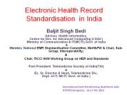 Electronic Health Record Standardisation in India