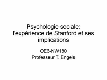 Psychologie sociale: l'exp