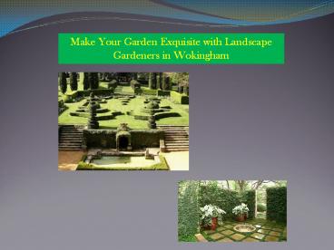 Make Your Garden Exquisite with Landscape Gardeners in Wokingham