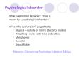 Psychological disorder PowerPoint PPT Presentation