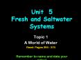 Unit 5 Fresh and Saltwater Systems PowerPoint PPT Presentation